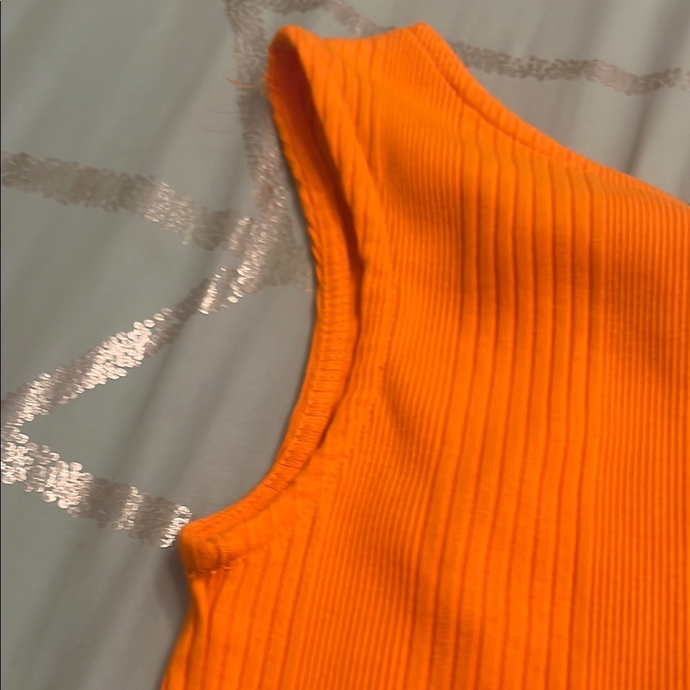 Orange Ribbed Top - Picture 4 of 5